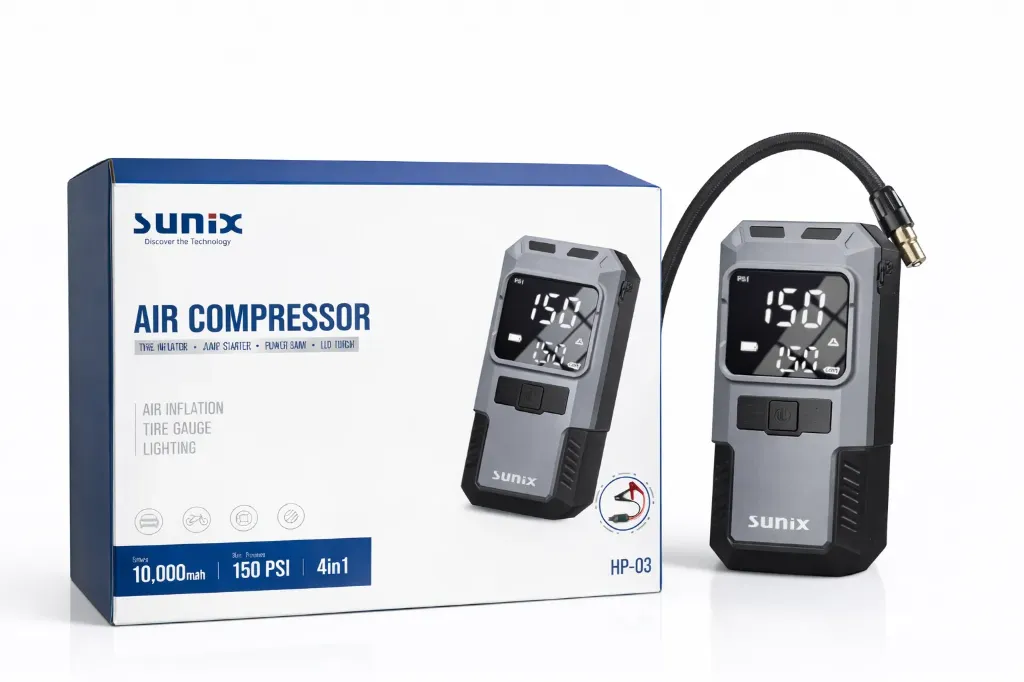 SUNIX HP03 PORTABLE 10.000A JUMP STARTER WITH AIR AIR COMPRESSOR