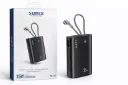 Sunix PB210 Powerbank 10000mAh 35W Fast Charge Integriertes Kabel - Black