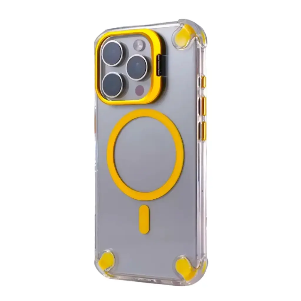 SUNIX SHOVY CASE für iPhone 11 – MagSafe – Transparent Orange – Standfunktion – Stoßfest