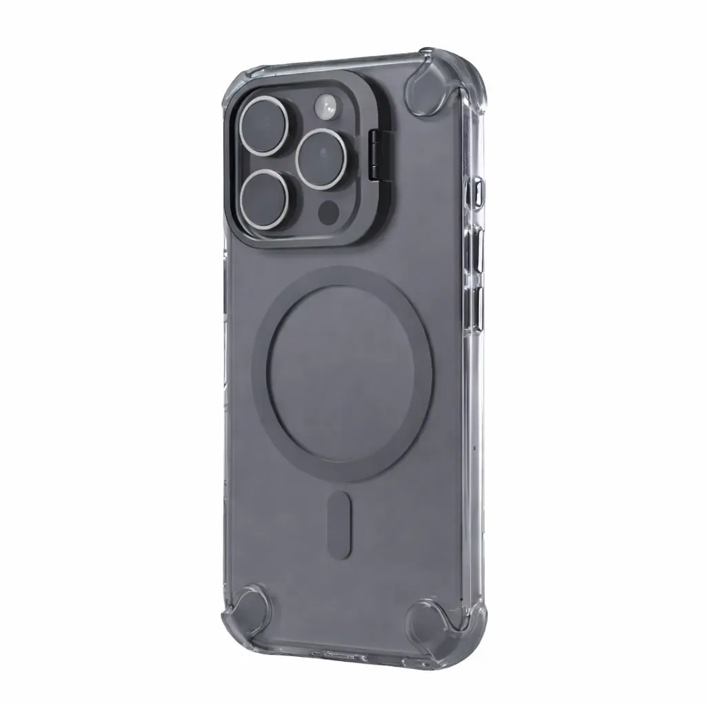 SUNIX Shovy MagSafe Hülle für iPhone 13 Pro Case Kameraschutz Stand Grau