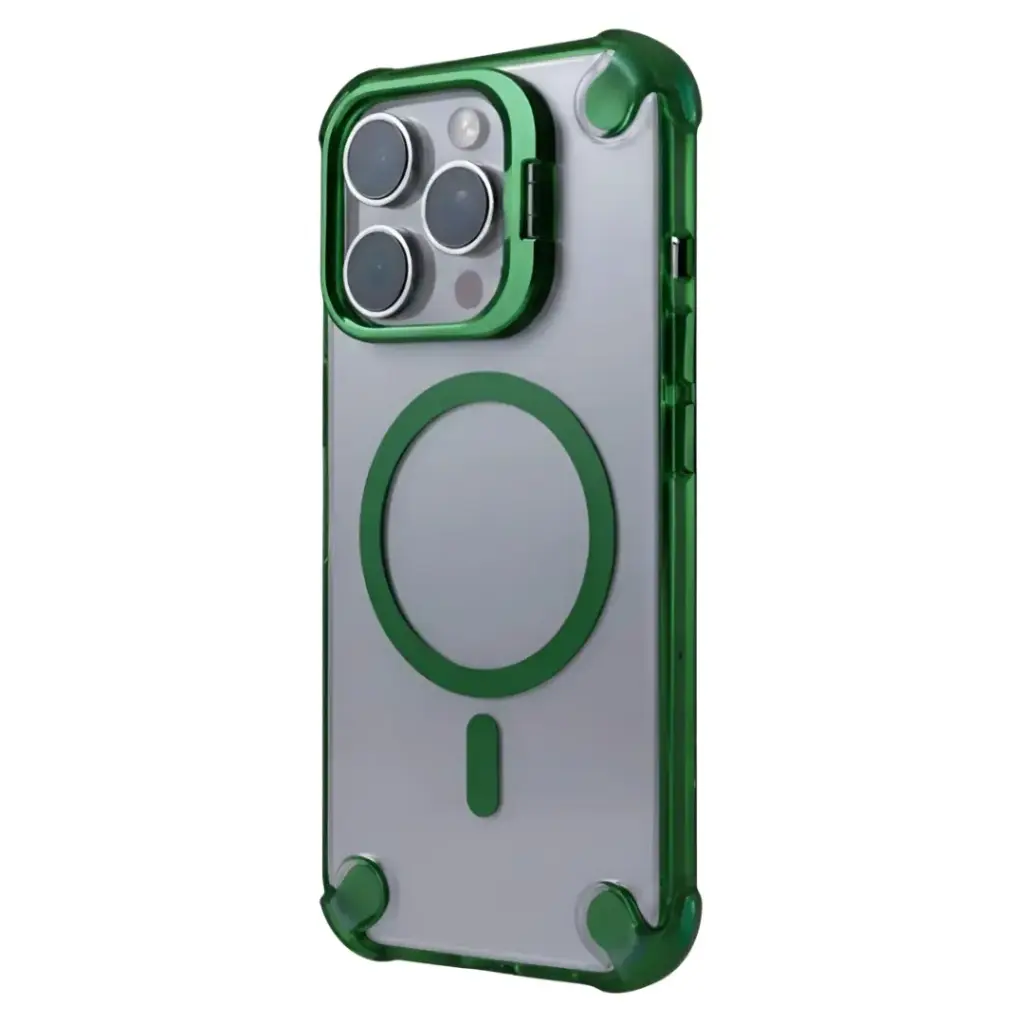 SUNIX Shovy MagSafe Hülle iPhone 13 Pro Max Case Kameraschutz Stand Grün