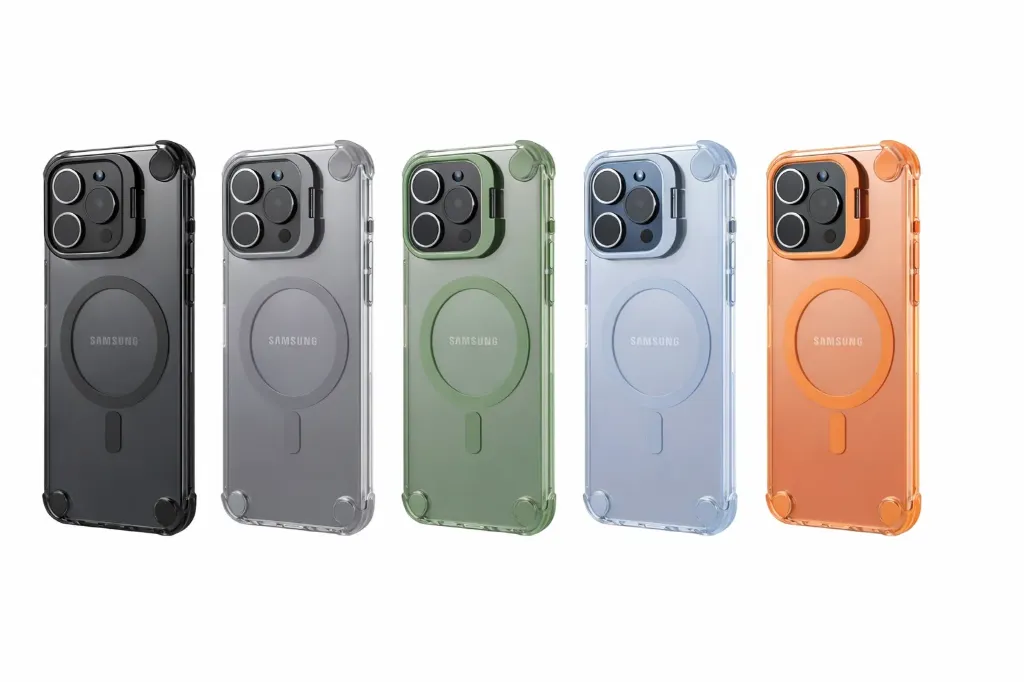 SUNIX SHOVY CASE für Samsung S24/S25 – MagSafe – Transparent Schwarz – Standfunktion – Stoßfest