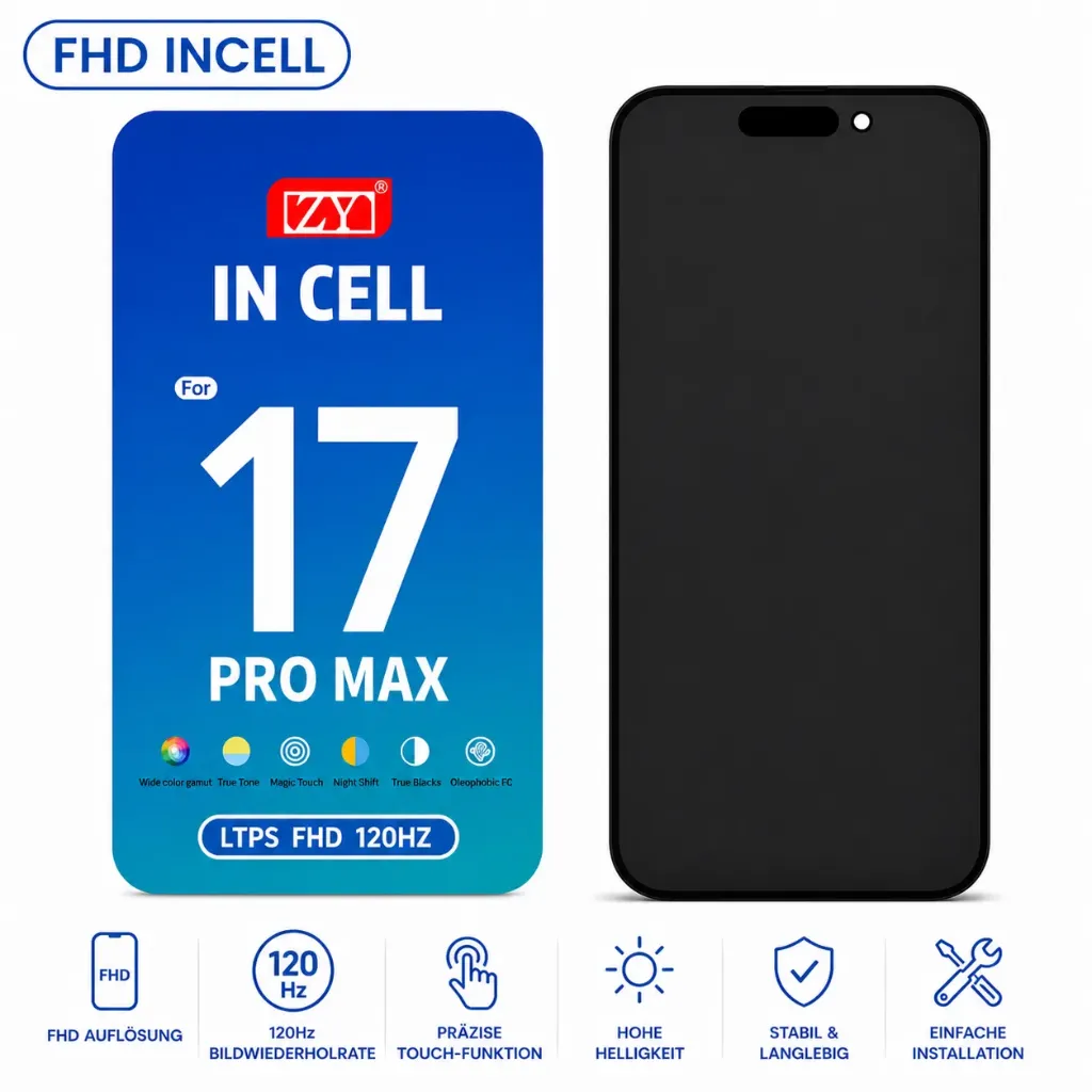 ZY Incell Display iPhone 17 Pro Max FHD 120Hz LCD Bildschirm Ersatz