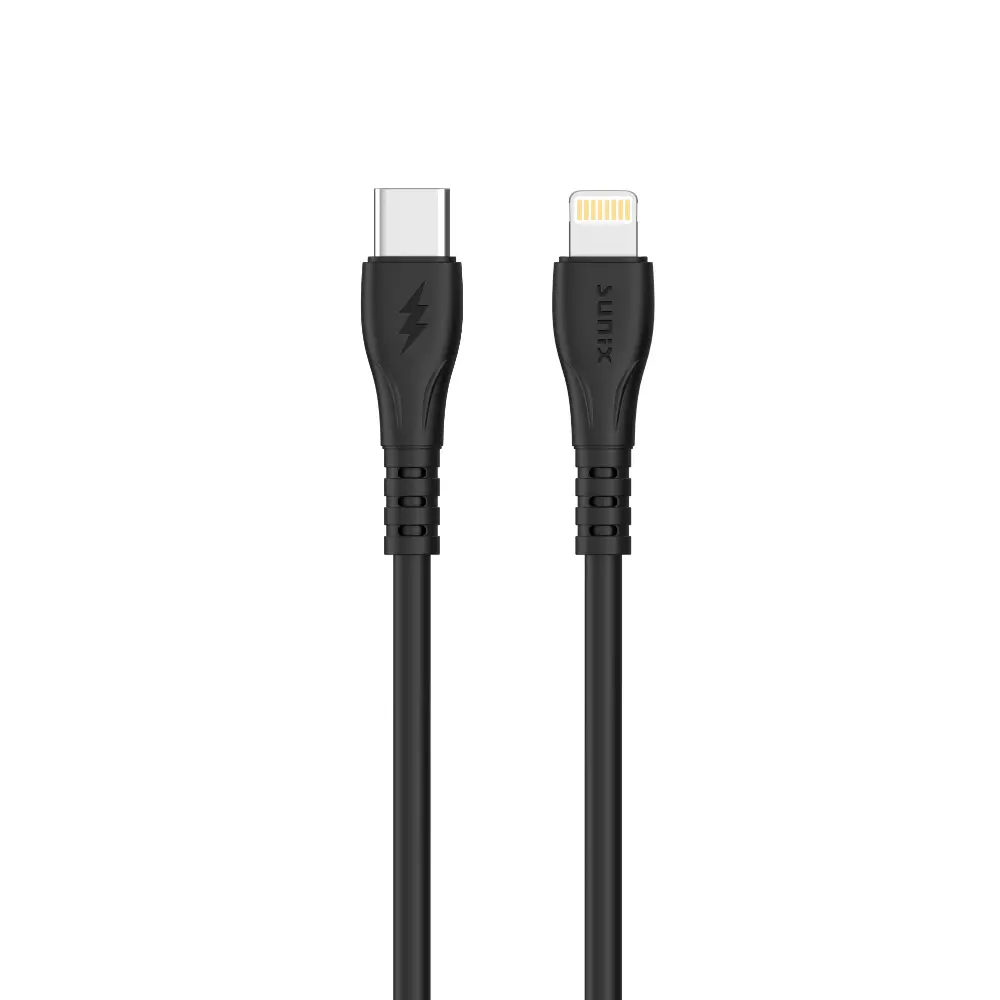 SUNIX SC97 USB-C auf Lightning Ladekabel Schwarz Schnellladekabel