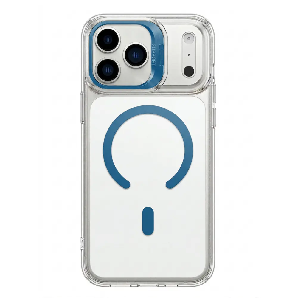 SUNIX Lucid Flip Case für iPhone 16 Pro Blau MagSafe Transparent Schutzhülle