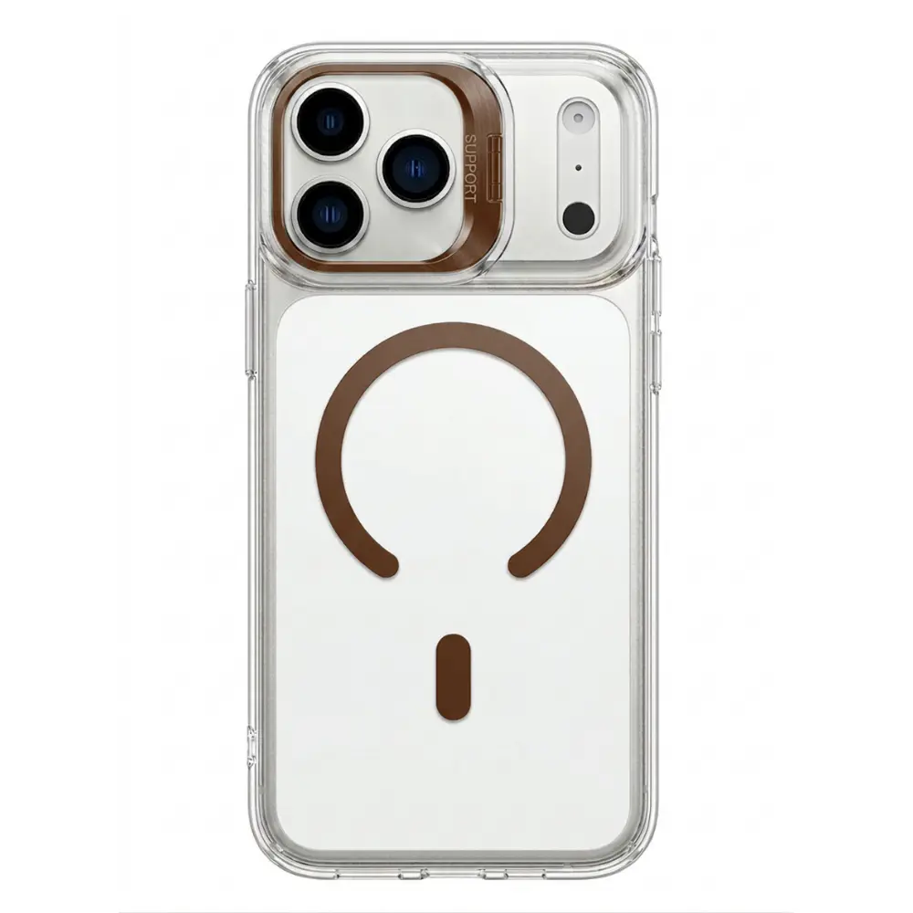 SUNIX Lucid Flip Case für iPhone 16 Pro Max Braun MagSafe Schutzhülle