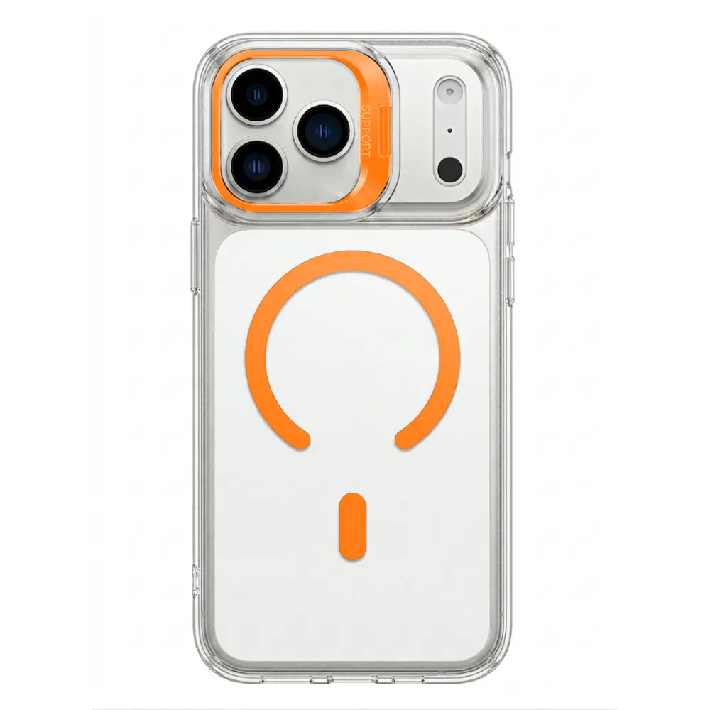 SUNIX Lucid Flip Case für iPhone 17 Orange MagSafe Transparent Schutzhülle