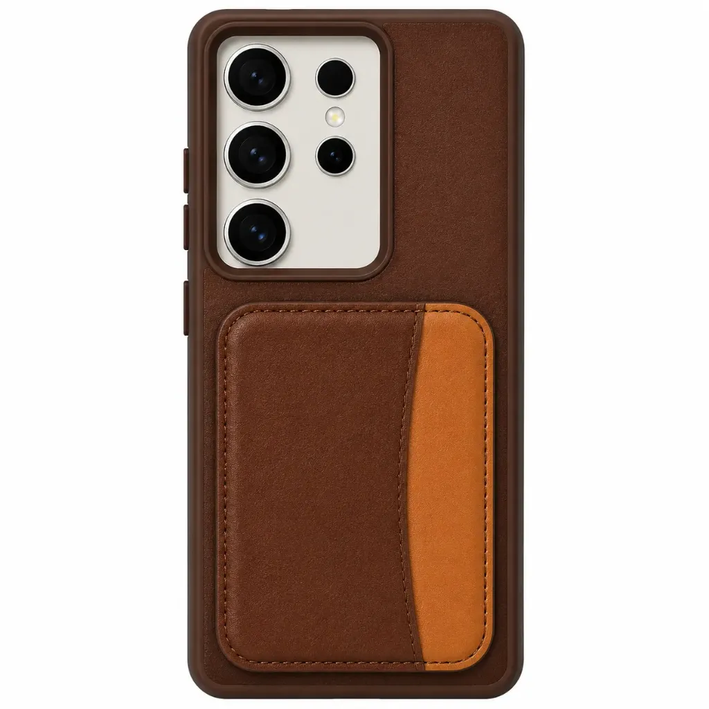 SUNIX SAMSUNG S25 ULTRA Braun Wallet Case Klapphülle Handyhülle Kartenfach
