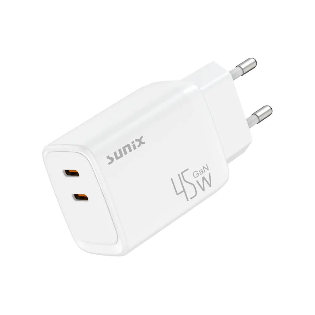 SUNIX S45 45W Dual USB-C Ladegerät Schnellladeadapter 2-Port Netzteil