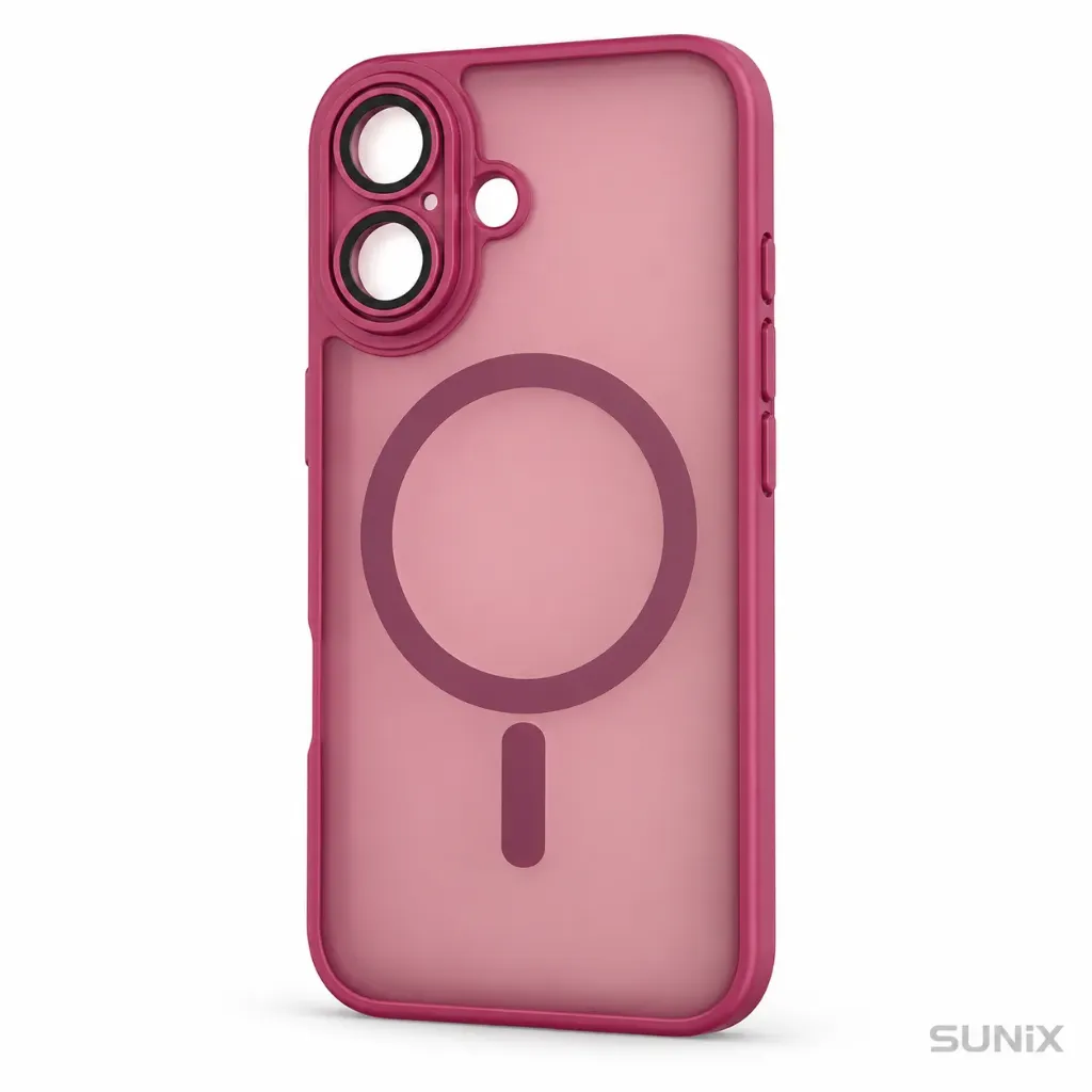 SUNIX Hülle für iPhone 18 Design MagSafe Schutzhülle Dunkel Cherry Case