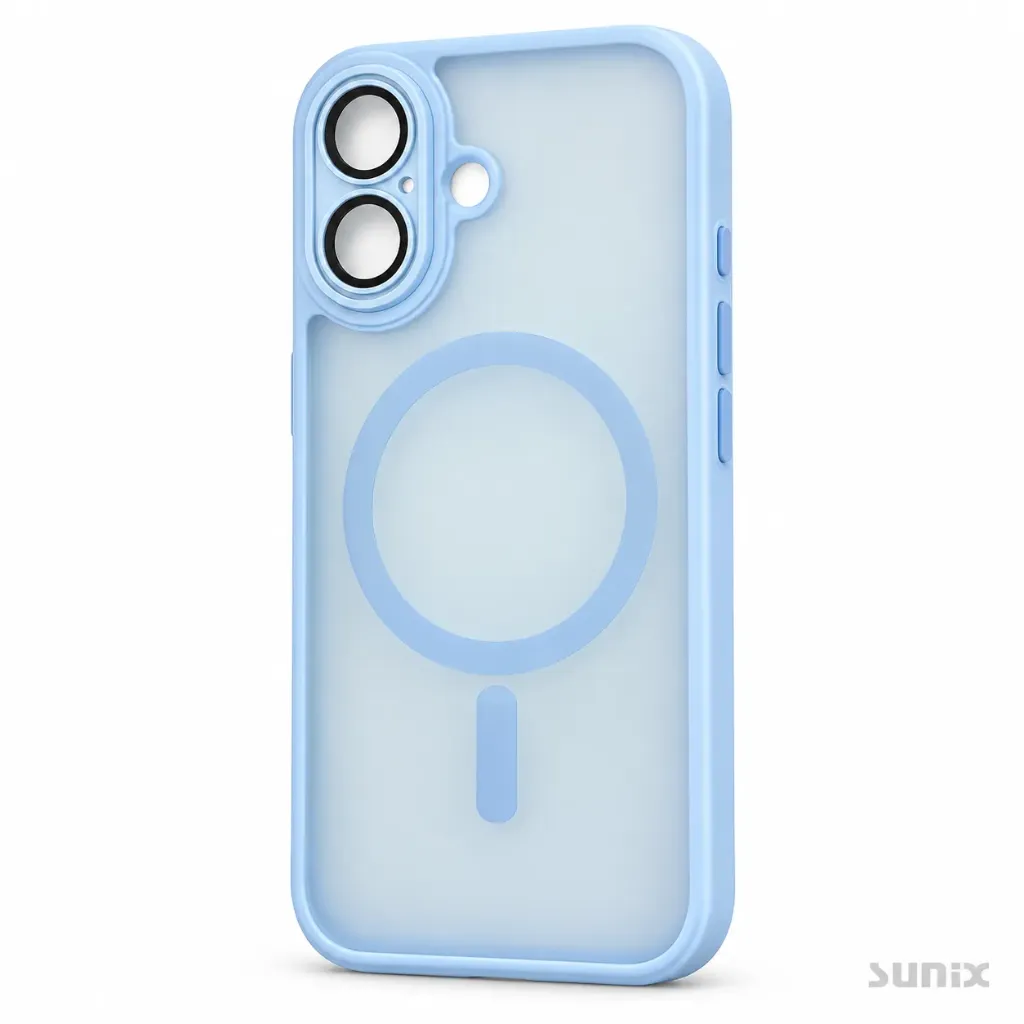 SUNIX Hülle für iPhone 18 Design MagSafe Schutzhülle Hellblau Case