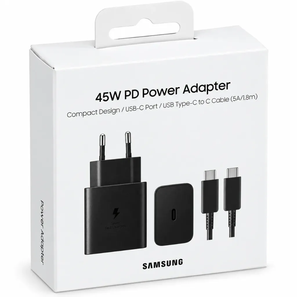 Samsung 45W USB-C Schnellladegerät EP-T4510 Super Fast Charging 2.0 Netzteil Schwarz