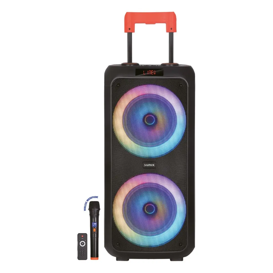 Sunix BTS-190 Partybox Bluetooth Lautsprecher 40W Karaoke Mikrofon Akku TWS FM