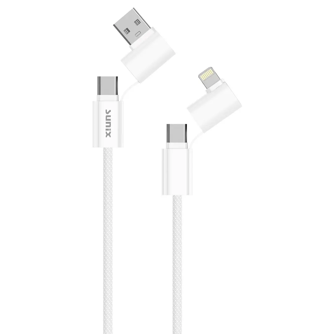 🔌 Sunix IP13 4-in-1 Kabel – USB-C mit Adapter System
