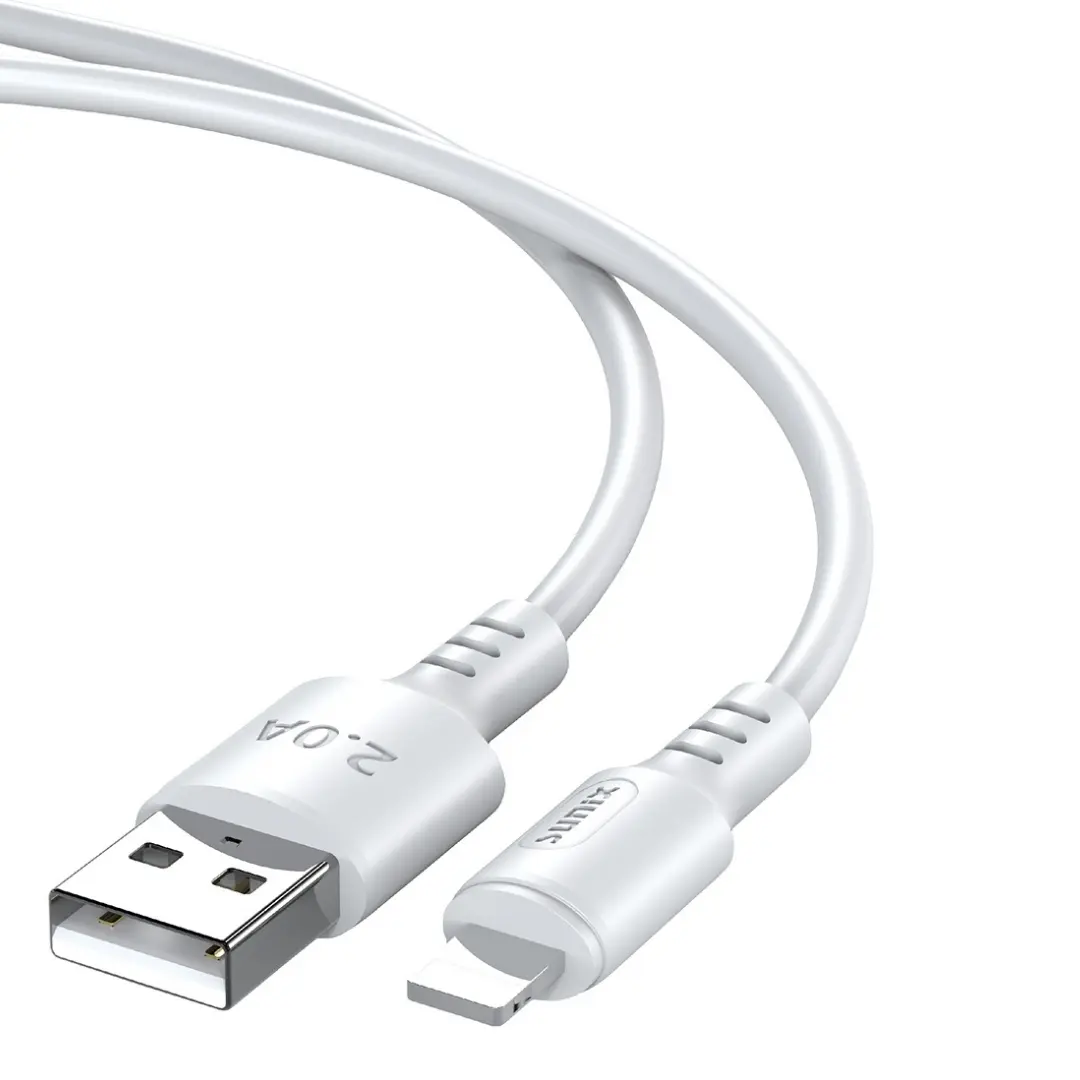 Sunix MCR20 USB auf 8 Pin Kabel 2.4A Ladekabel Datenkabel Weiß