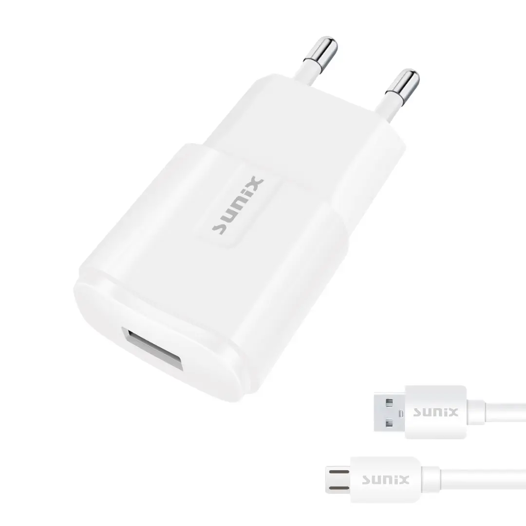 Sunix Micro USB Ladegerät 2A Netzteil Android Charger Kabel Set Schnellladegerät