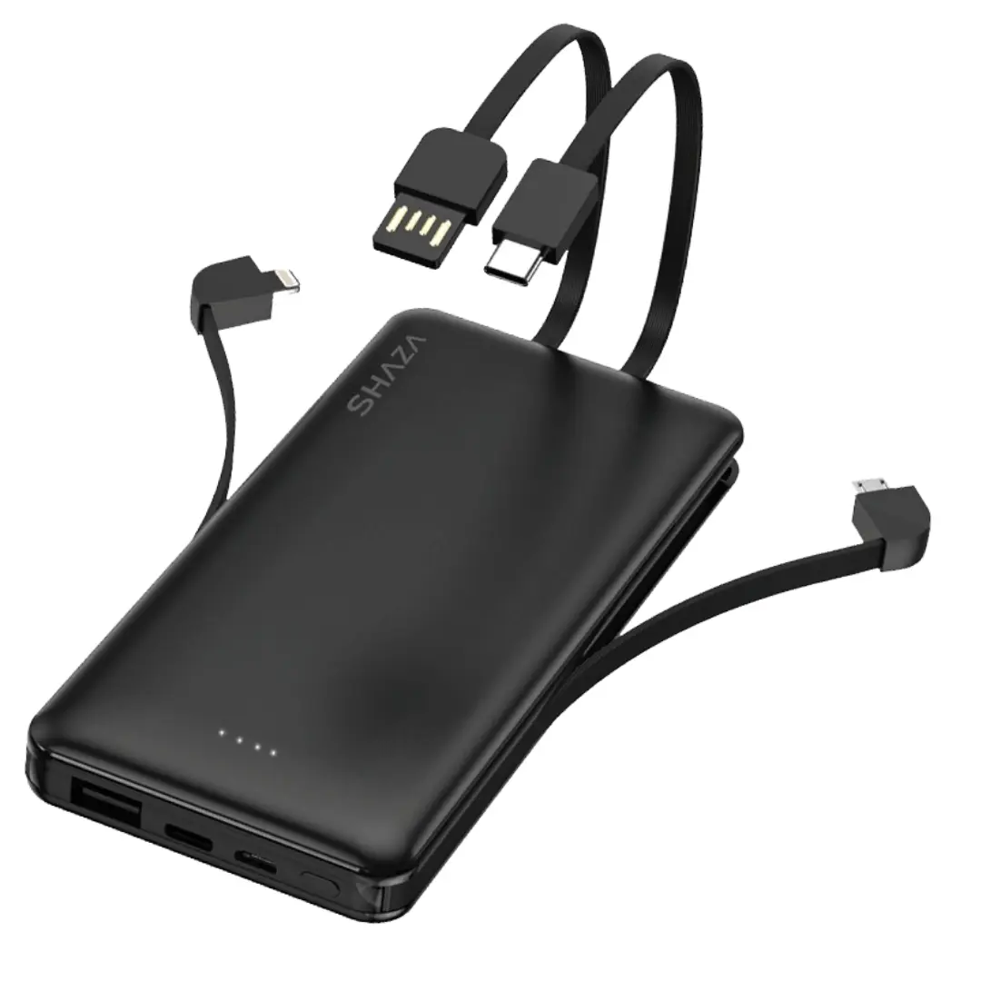 SHAZA 4IN1 POWERBANK 10000 MAH BLACK