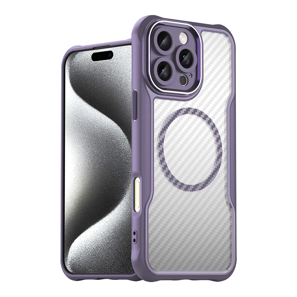 Leading Series MagSafe Silikonhülle für iPhone 16 Pro – Lila