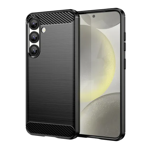 Carbon Case Flexibles Silikon für Xiaomi Poco X7 – Schwarz