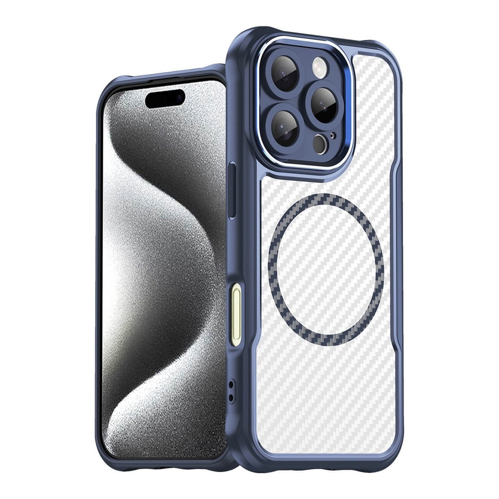 Leading Series MagSafe Silikonhülle für iPhone 16 Pro – blau