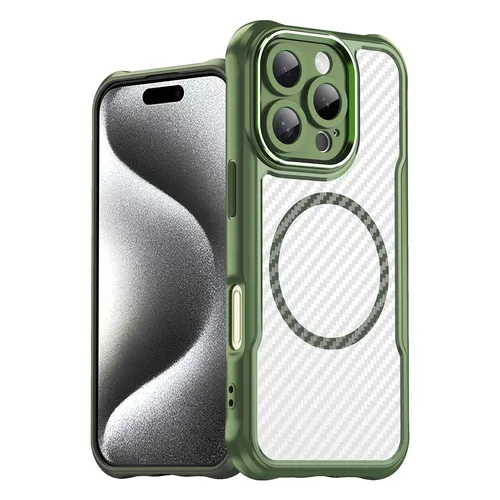 Leading Series MagSafe Silikonhülle für iPhone 16 Pro – grün
