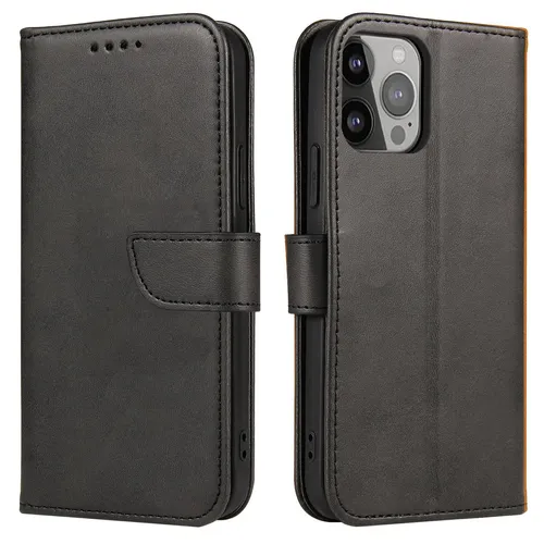 Magnet Card Case Hülle für iPhone 14 Pro Max Flip Cover Wallet Stand schwarz